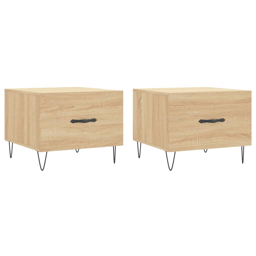 vidaXL Coffee Tables 2 pcs Sonoma Oak 50x50x40 cm Engineered Wood 2