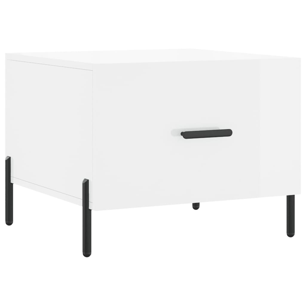 vidaXL Coffee Table High Gloss White 50x50x40 cm Engineered Wood 2