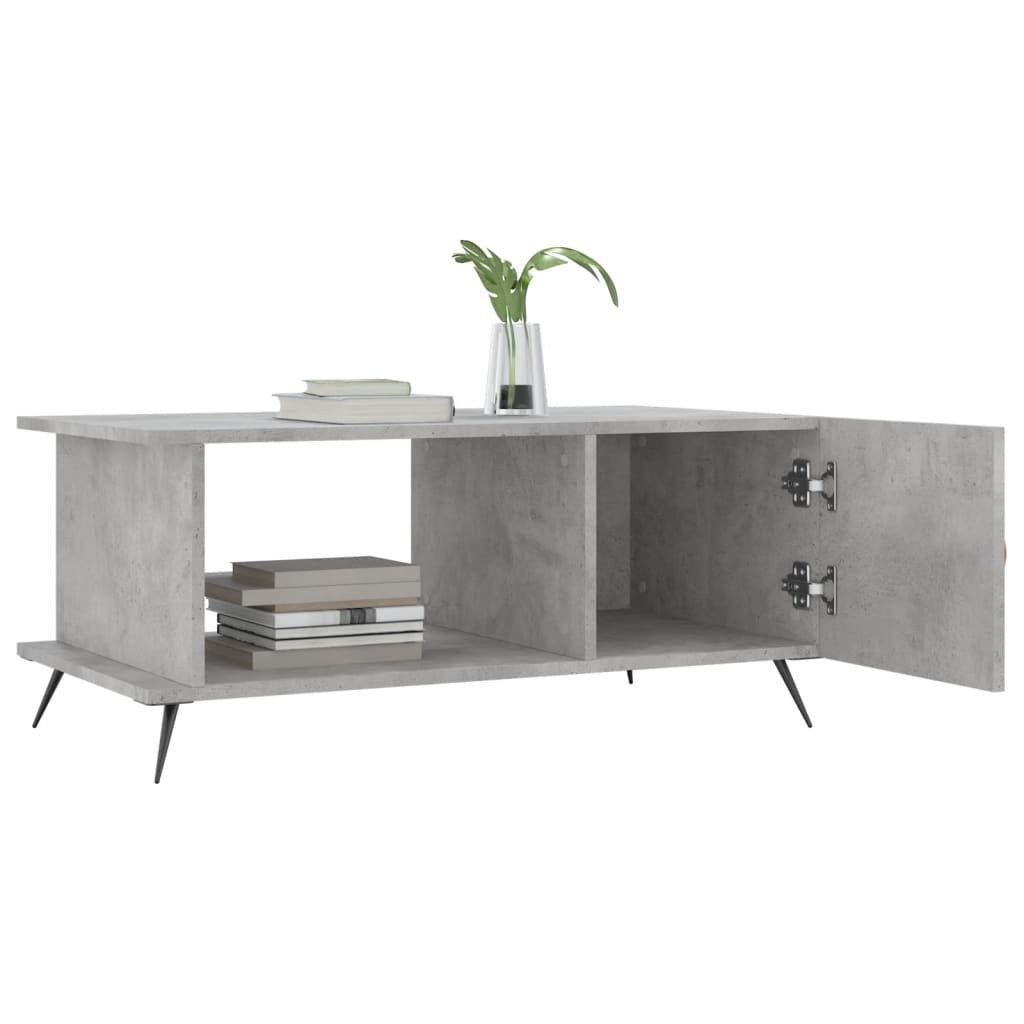 vidaXL Coffee Table Concrete Grey 90x50x40 cm Engineered Wood 4