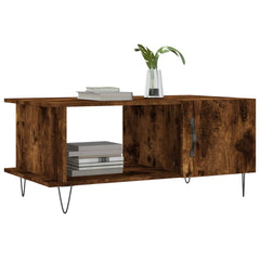 vidaXL Coffee Table Smoked Oak 90x50x40 cm Engineered Wood 3