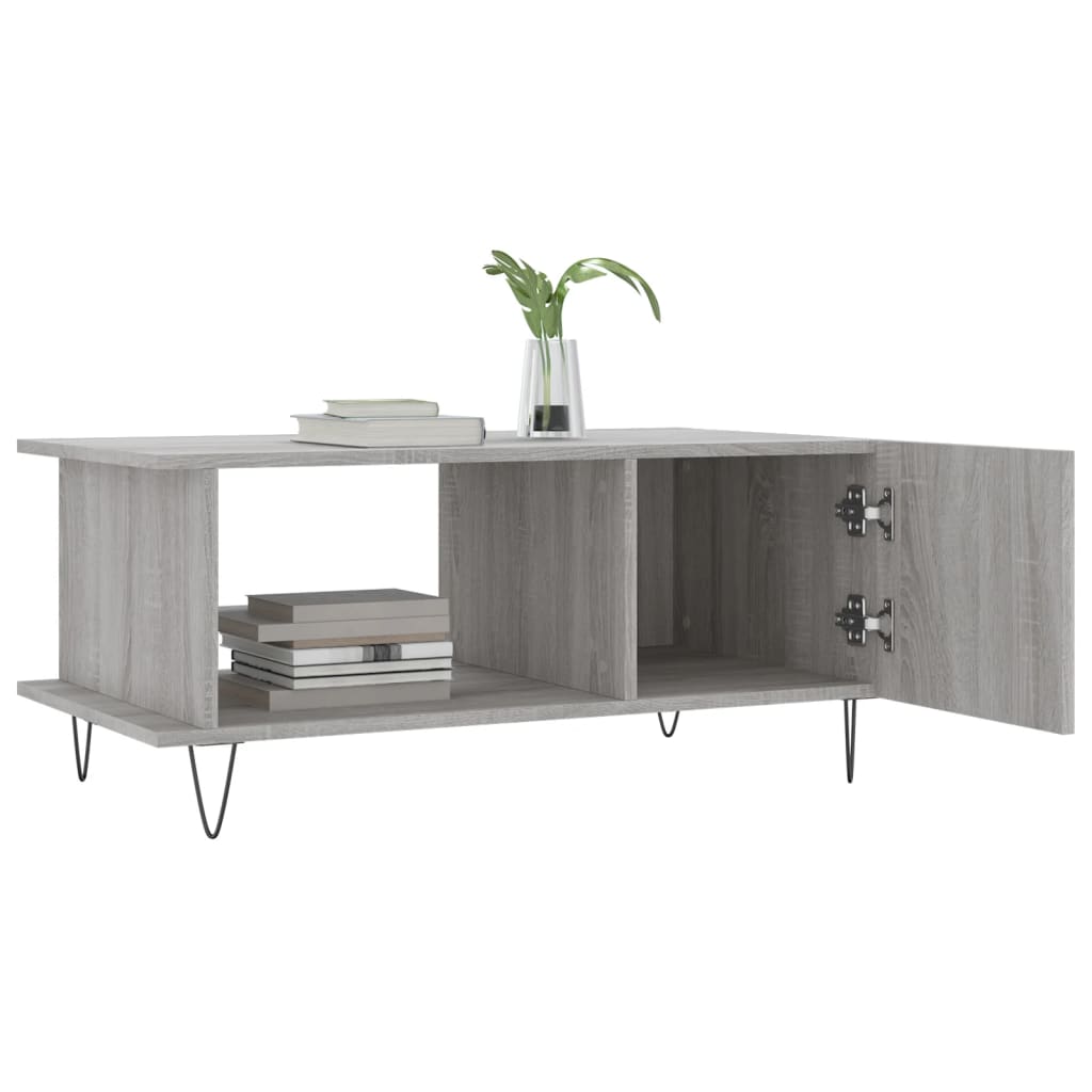 vidaXL Coffee Table Grey Sonoma 90x50x40 cm Engineered Wood 4