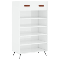 vidaXL Shoe Cabinet High Gloss White 60x35x105 cm Engineered Wood 2