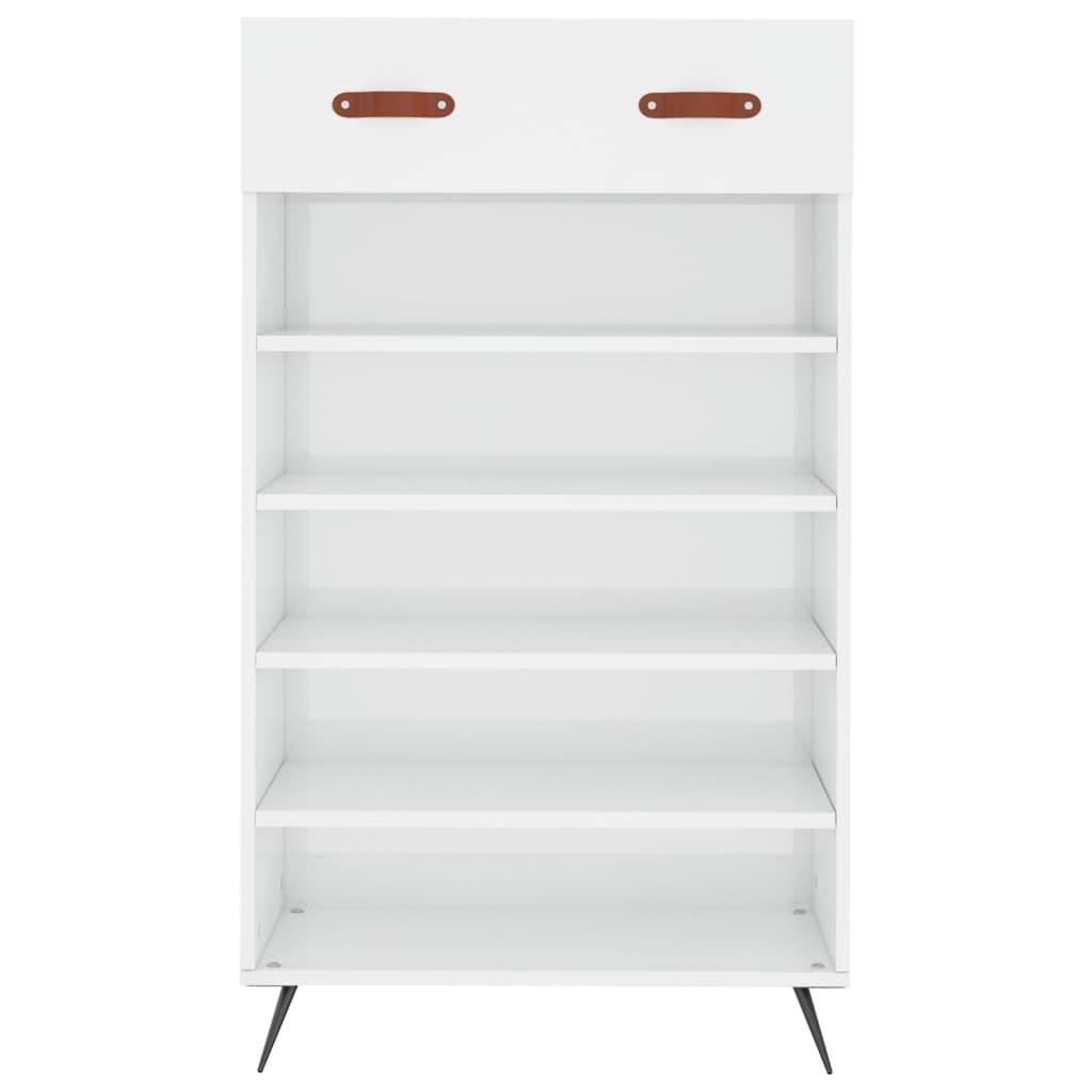 vidaXL Shoe Cabinet High Gloss White 60x35x105 cm Engineered Wood 6