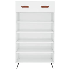 vidaXL Shoe Cabinet High Gloss White 60x35x105 cm Engineered Wood 6