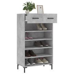 vidaXL Shoe Cabinet Concrete Grey 60x35x105 cm Engineered Wood 4