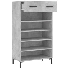 vidaXL Shoe Cabinet Concrete Grey 60x35x105 cm Engineered Wood 5