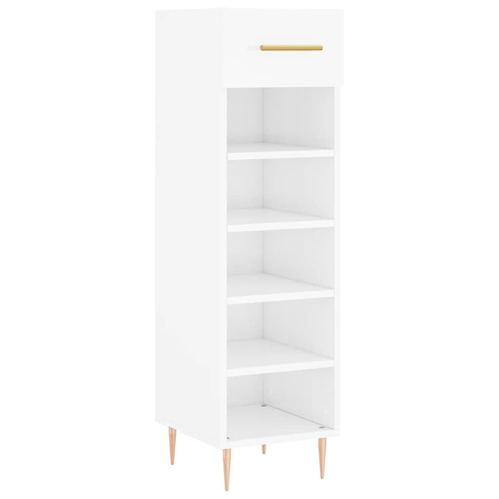 vidaXL Shoe Cabinet High Gloss White 30x35x105 cm Engineered Wood 2