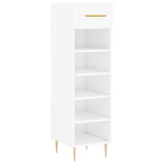 vidaXL Shoe Cabinet High Gloss White 30x35x105 cm Engineered Wood 2