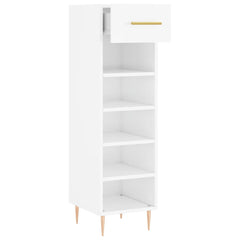 vidaXL Shoe Cabinet High Gloss White 30x35x105 cm Engineered Wood 3