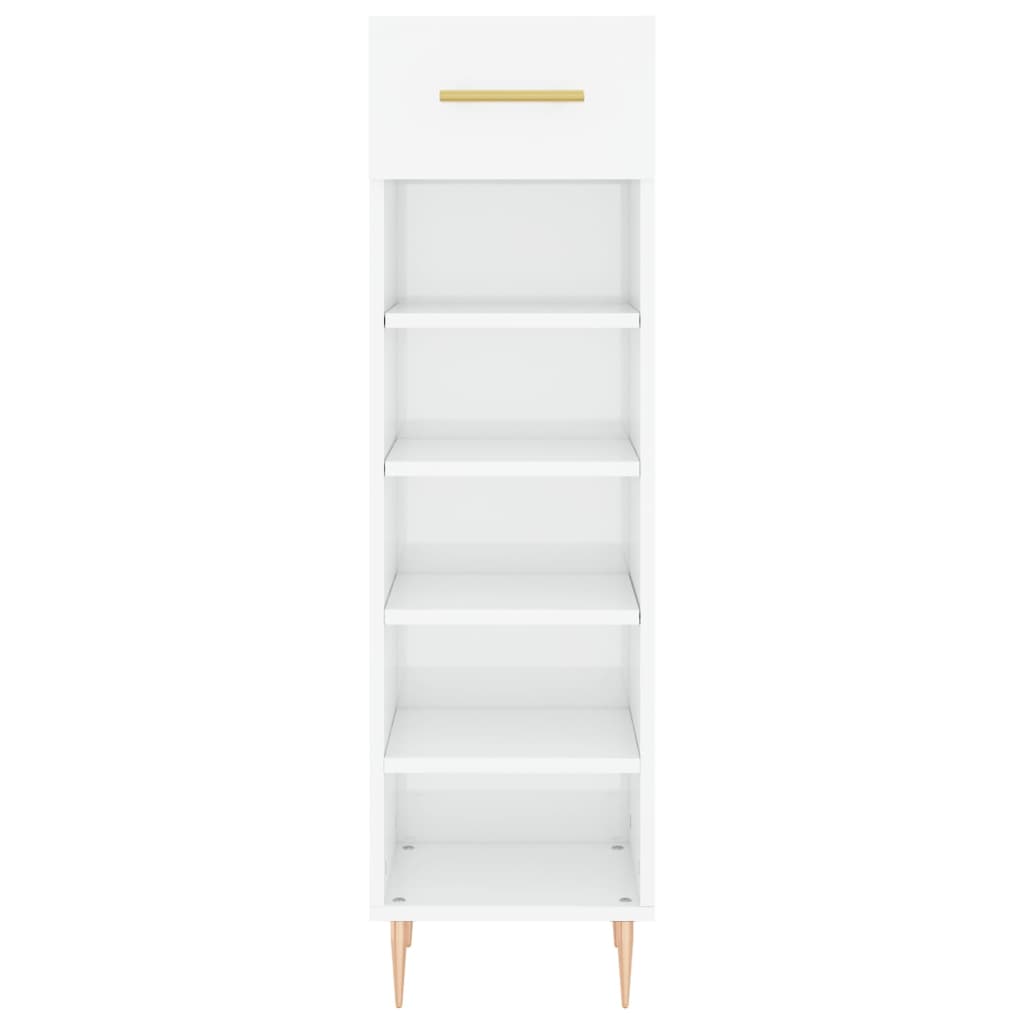 vidaXL Shoe Cabinet High Gloss White 30x35x105 cm Engineered Wood 4