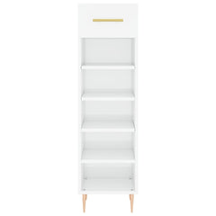 vidaXL Shoe Cabinet High Gloss White 30x35x105 cm Engineered Wood 4