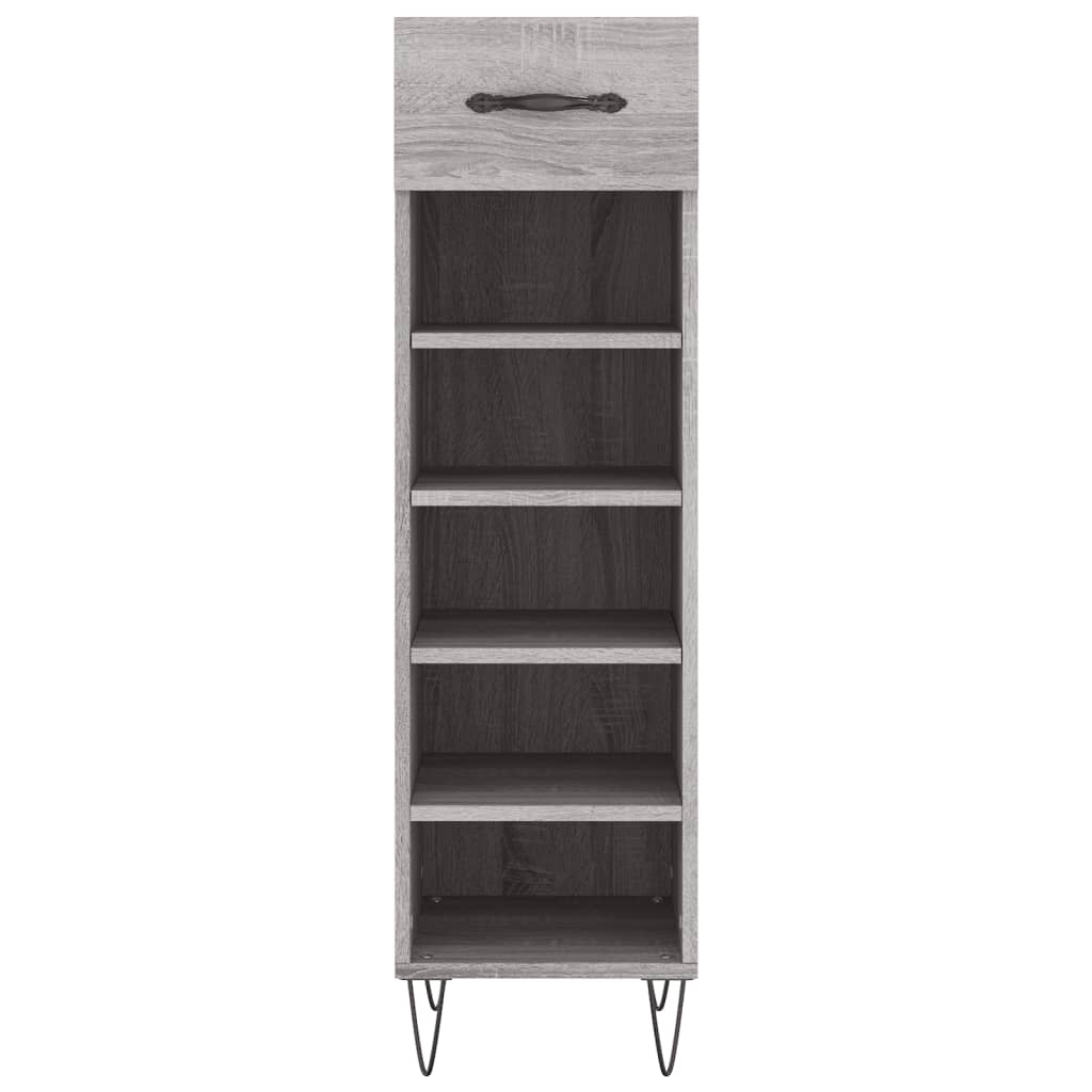 vidaXL Shoe Cabinet Grey Sonoma 30x35x105 cm Engineered Wood 6