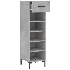 vidaXL Shoe Cabinet Concrete Grey 30x35x105 cm Engineered Wood 5
