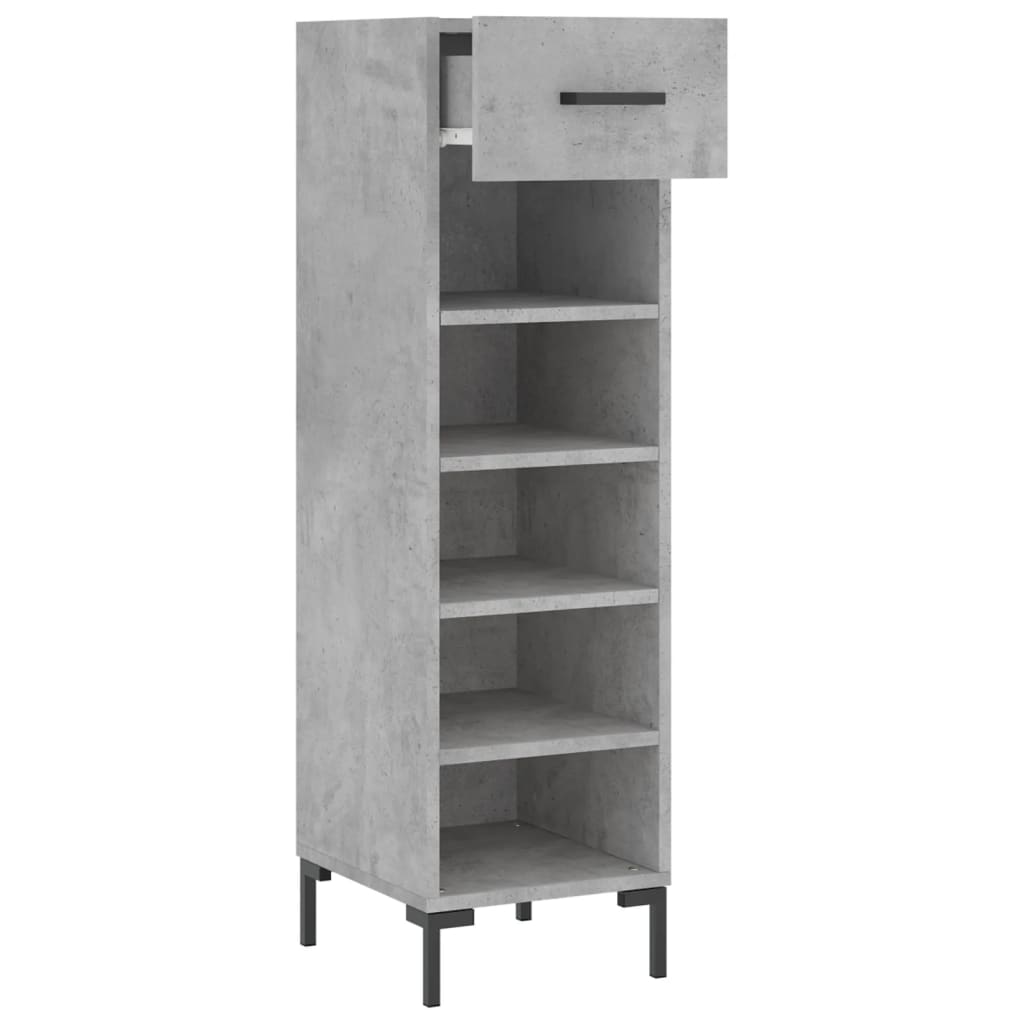 vidaXL Shoe Cabinet Concrete Grey 30x35x105 cm Engineered Wood 5