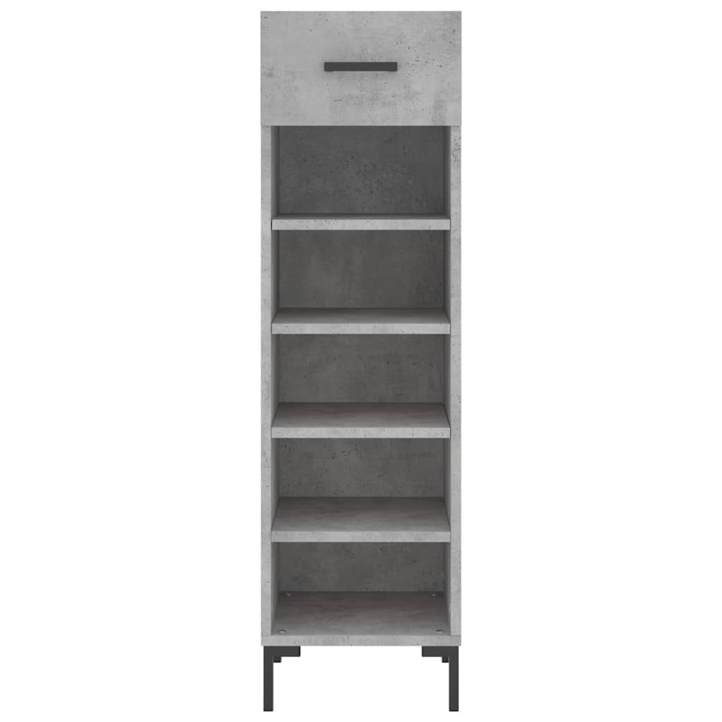 vidaXL Shoe Cabinet Concrete Grey 30x35x105 cm Engineered Wood 6