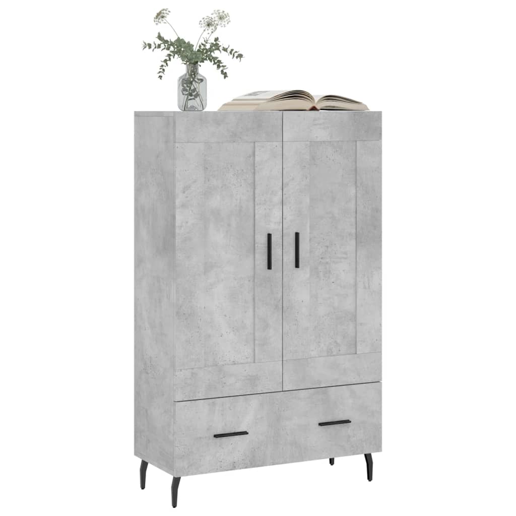vidaXL Highboard Concrete Grey 69.5x31x115 cm Engineered Wood 3