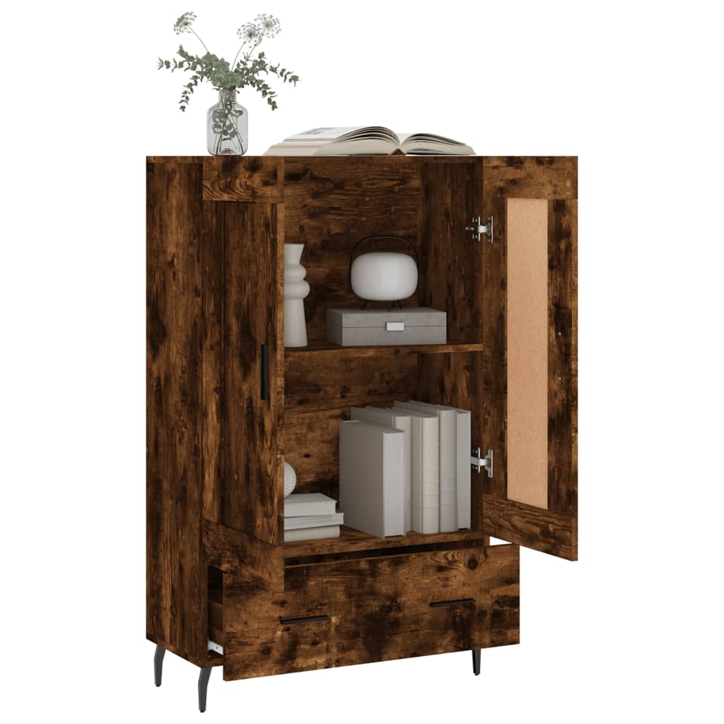 vidaXL Highboard Smoked Oak 69.5x31x115 cm Engineered Wood 4