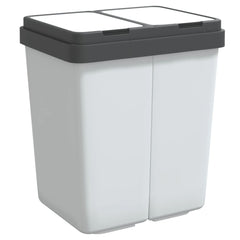 vidaXL Dual Bin White 2x25 L 2