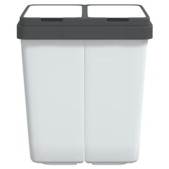 vidaXL Dual Bin White 2x25 L 3