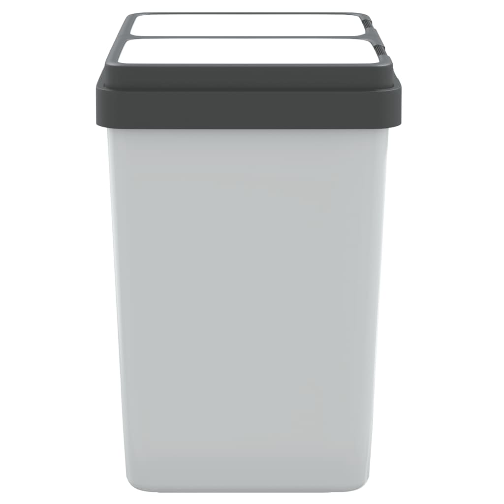 vidaXL Dual Bin White 2x25 L 4