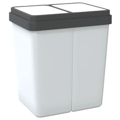 vidaXL Dual Bin White 2x25 L 5