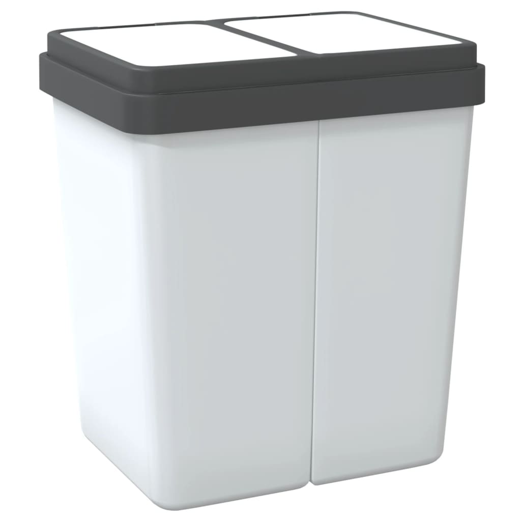 vidaXL Dual Bin White 2x25 L 5