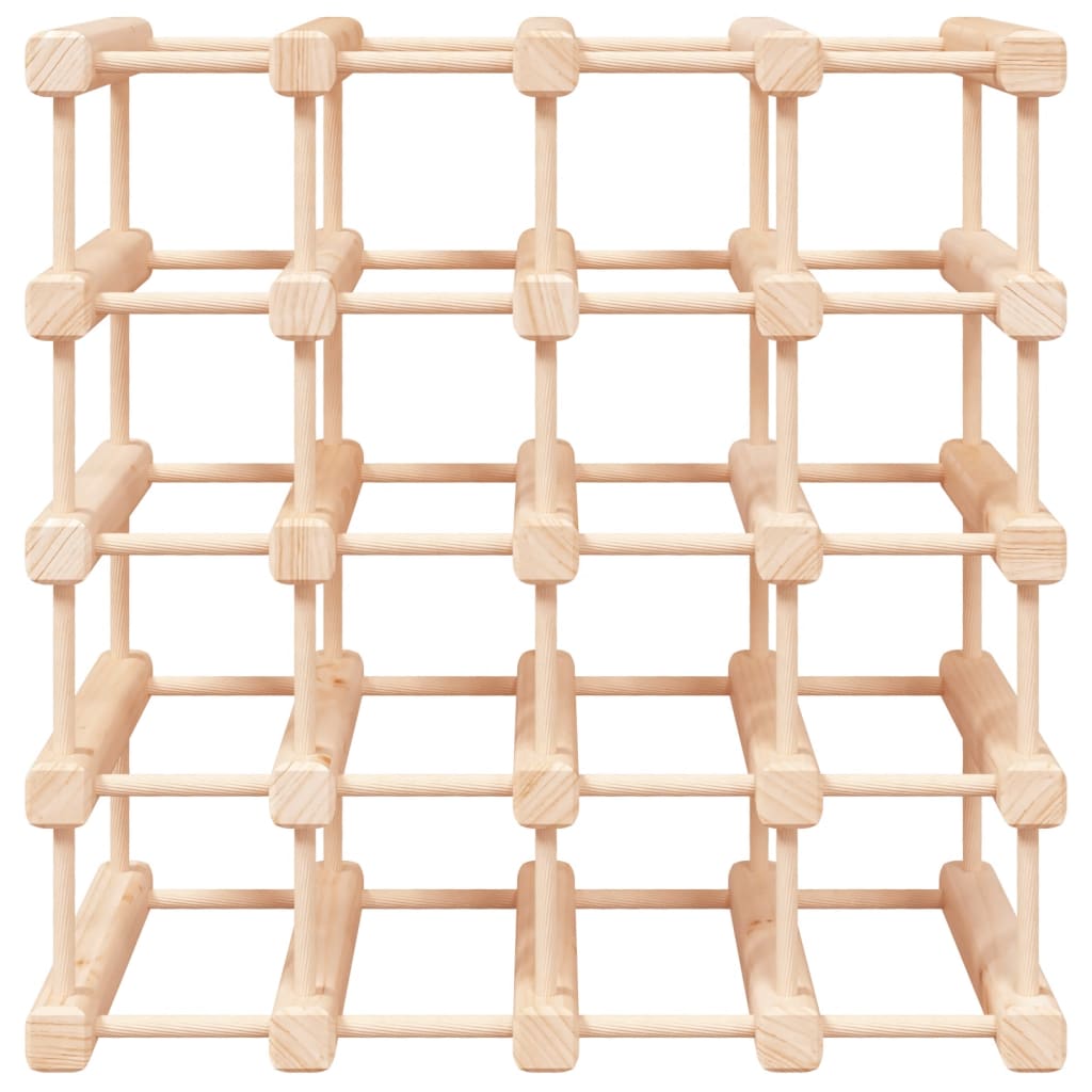 vidaXL Wine Rack for 20 Bottles 46.5x23x46.5 cm Solid Wood Pine 3