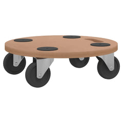 vidaXL Dolly Trolleys 2 pcs Round Engineered Wood 3