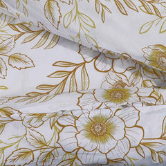 vidaXL Duvet Cover Set White and Brown 260x240 cm Cotton 4