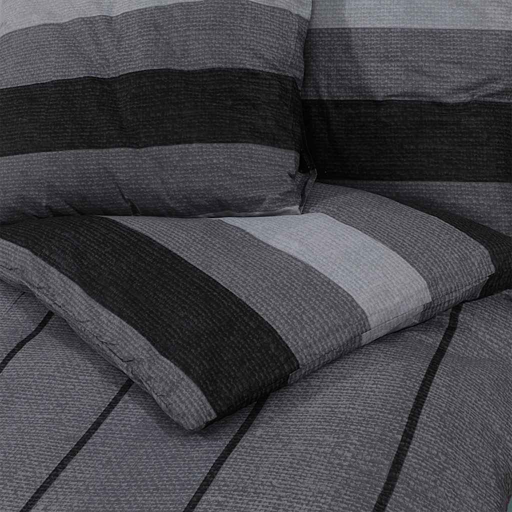 vidaXL Duvet Cover Set Dark Grey 240x220 cm Cotton 5