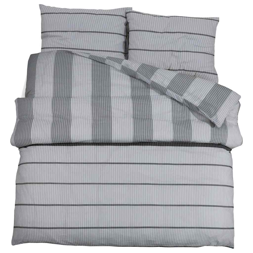 vidaXL Duvet Cover Set Light Grey 260x240 cm Cotton 2