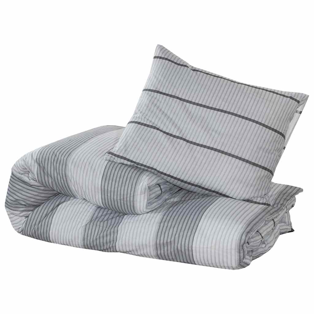 vidaXL Duvet Cover Set Light Grey 260x240 cm Cotton 3
