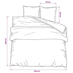 vidaXL Duvet Cover Set Black and White 220x240 cm Cotton 6