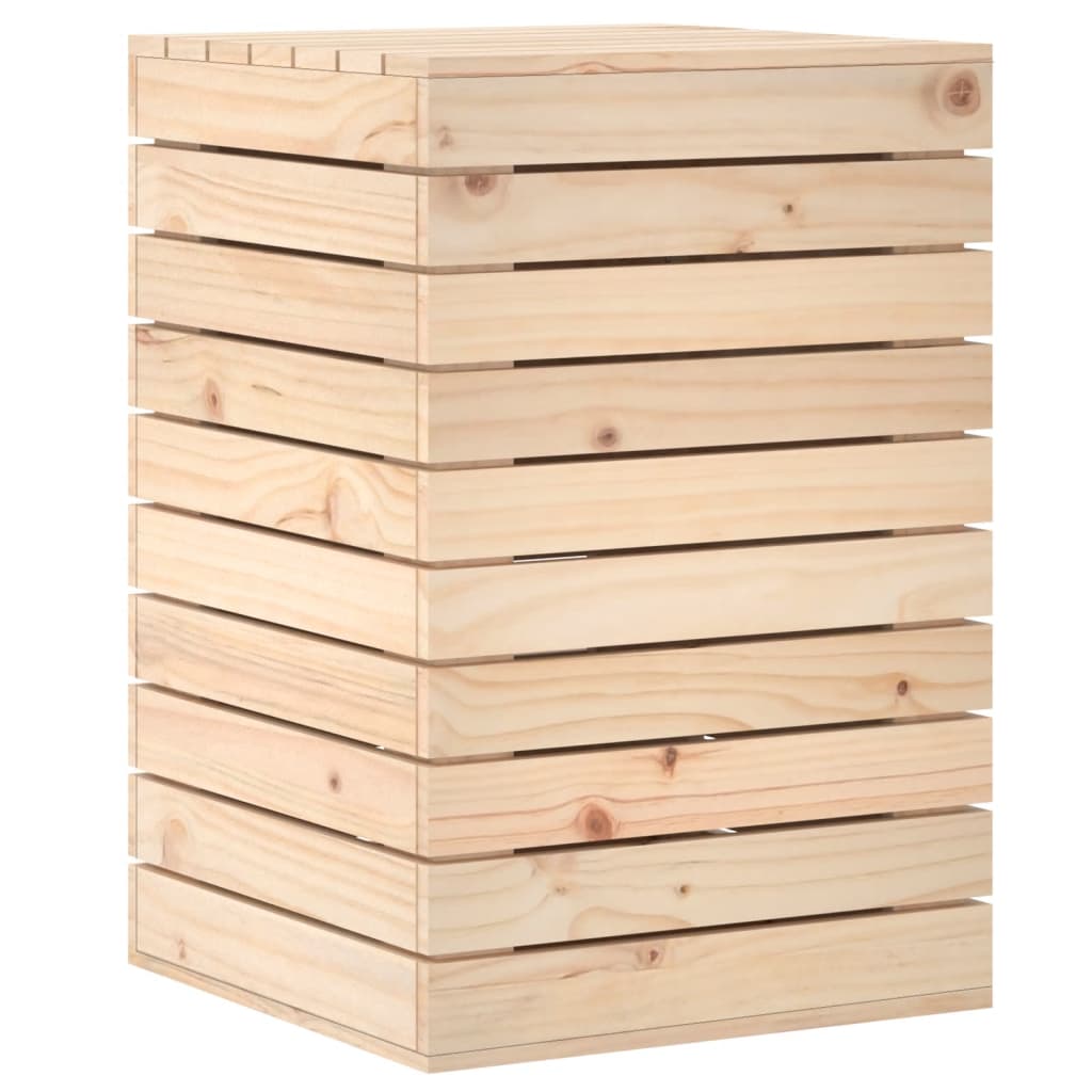 vidaXL Laundry Basket 44x44x66 cm Solid Wood Pine 2
