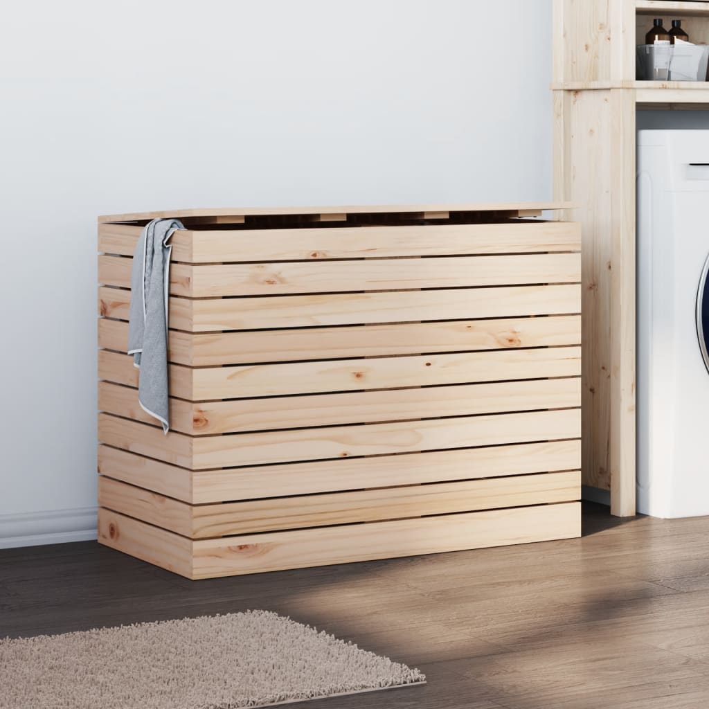 vidaXL Laundry Basket 88.5x44x66 cm Solid Wood Pine 1