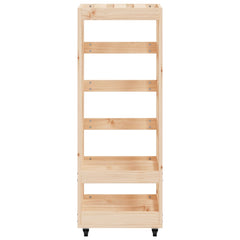 vidaXL Log Holder with Wheels 40x49x110 cm Solid Wood Pine 5