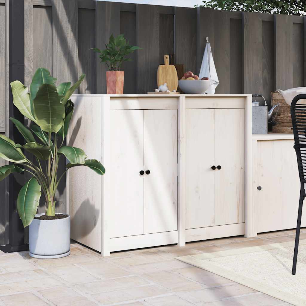 vidaXL Outdoor Kitchen Doors MEPPEL 2 pcs White 50x9x82 cm Solid Wood Pine 1
