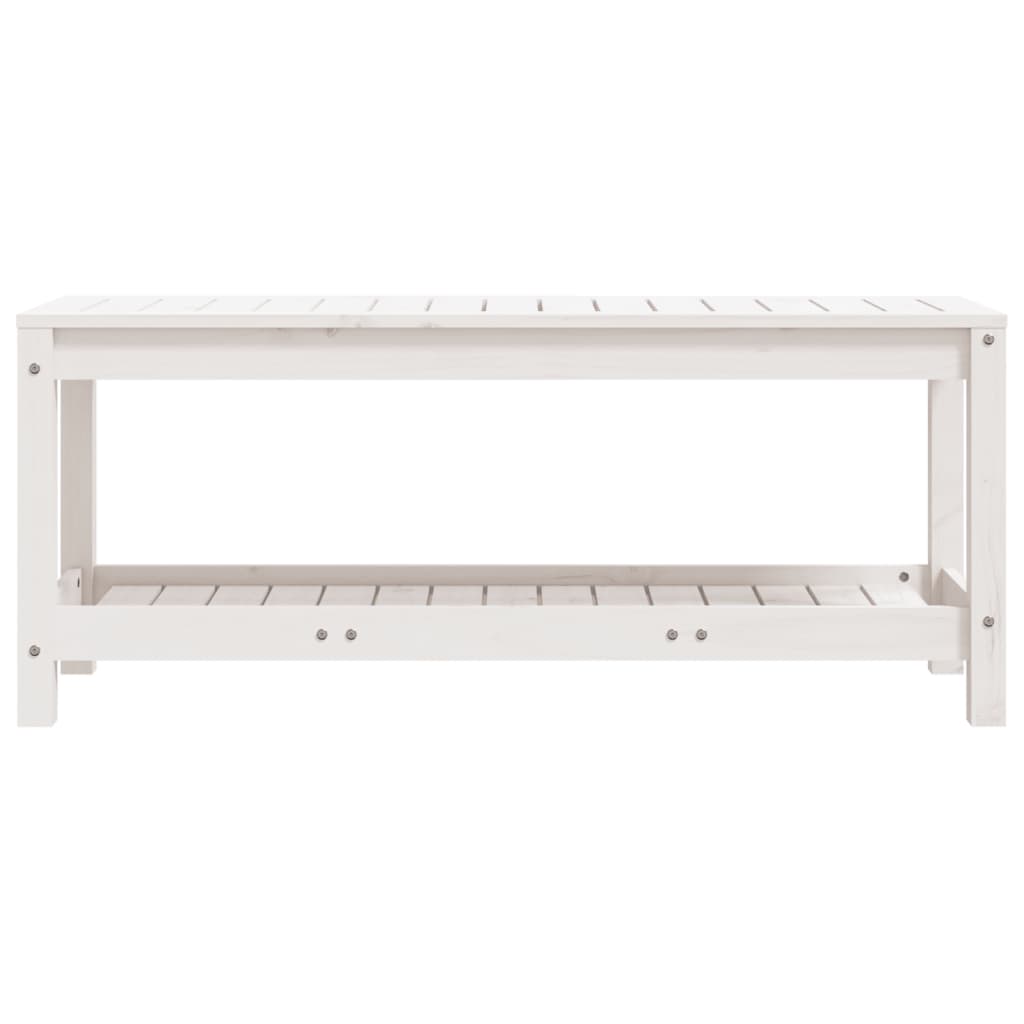 vidaXL Garden Bench White 108x35x45 cm Solid Wood Pine 4