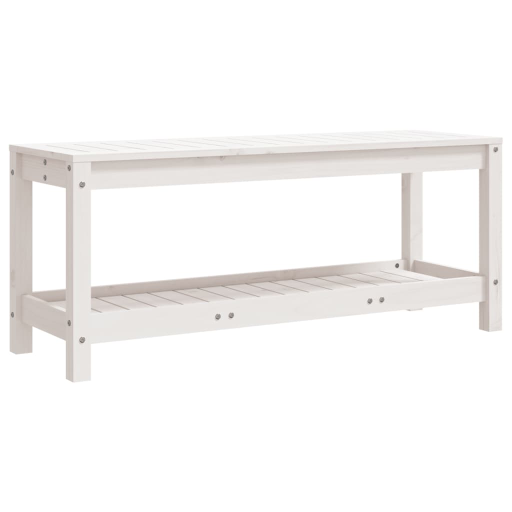 vidaXL Garden Bench White 108x35x45 cm Solid Wood Pine 5