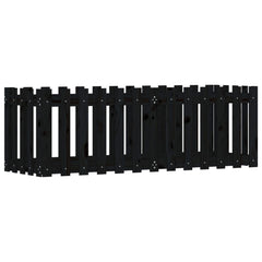 vidaXL Garden Raised Bed with Fence Design Black 150x50x50 cm Solid Wood Pine 2