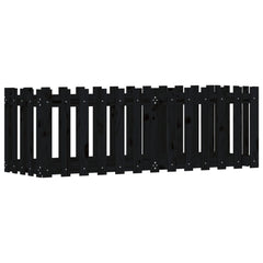 vidaXL Garden Raised Bed with Fence Design Black 150x50x50 cm Solid Wood Pine 4