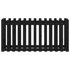 vidaXL Garden Raised Bed with Fence Design Black 150x50x70 cm Solid Wood Pine 5