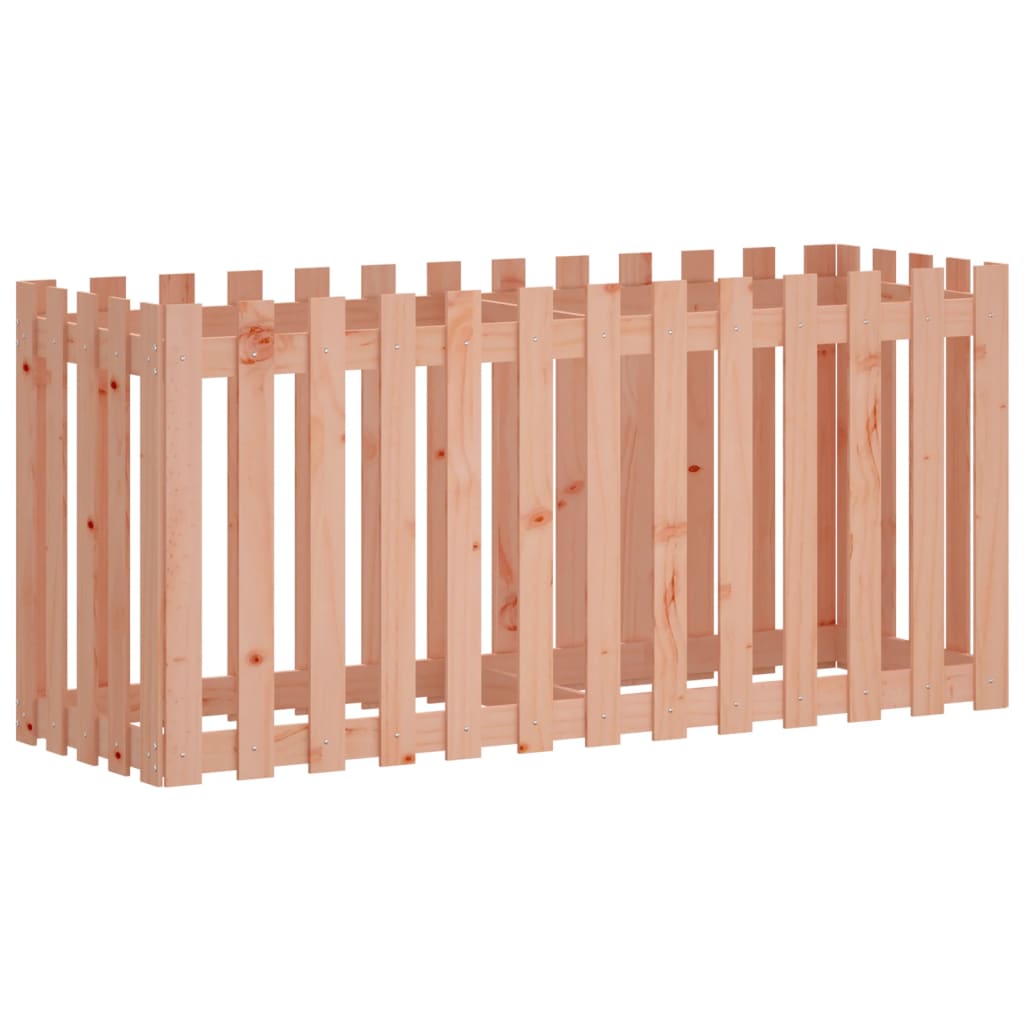 vidaXL Garden Raised Bed with Fence Design 150x50x70 cm Solid Wood Douglas 2