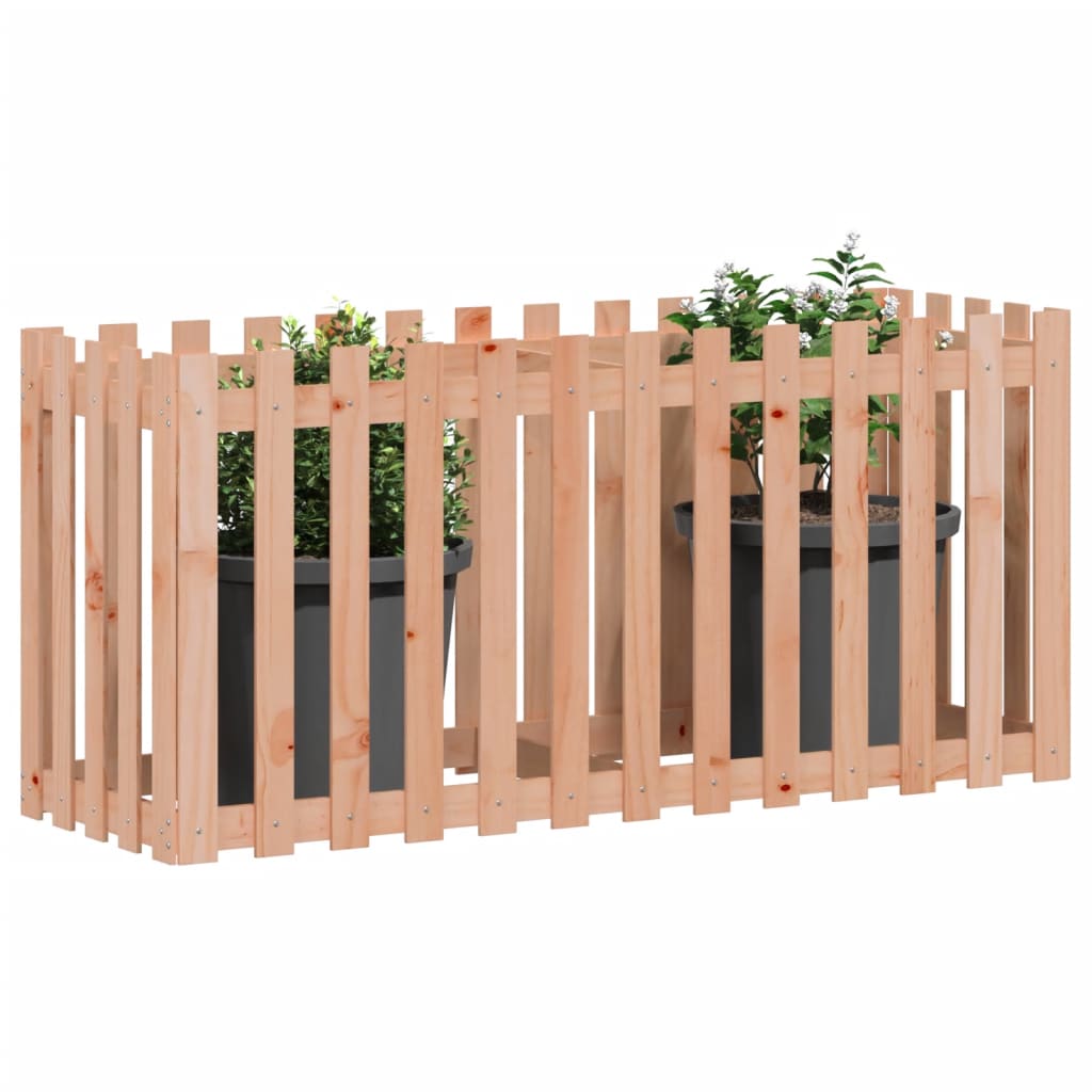 vidaXL Garden Raised Bed with Fence Design 150x50x70 cm Solid Wood Douglas 3
