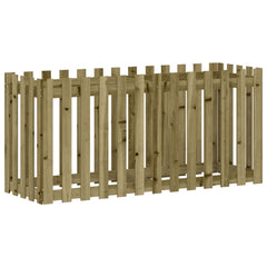 vidaXL Garden Raised Bed with Fence Design 150x50x70 cm Impregnated Wood Pine 4