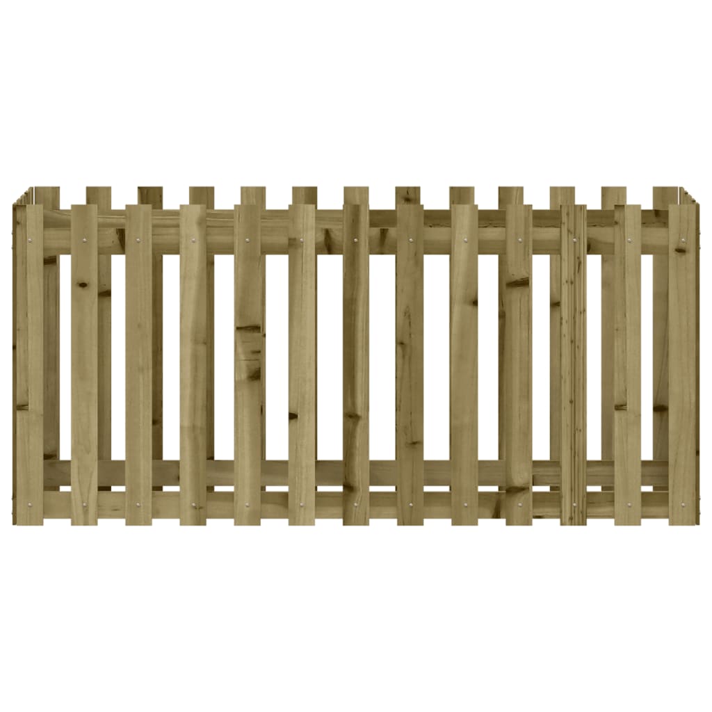 vidaXL Garden Raised Bed with Fence Design 150x50x70 cm Impregnated Wood Pine 5