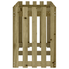 vidaXL Garden Raised Bed with Fence Design 150x50x70 cm Impregnated Wood Pine 6