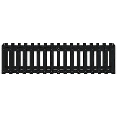 vidaXL Garden Raised Bed with Fence Design Black 200x50x50 cm Solid Wood Pine 5