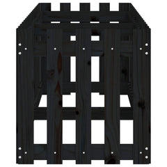 vidaXL Garden Raised Bed with Fence Design Black 200x50x50 cm Solid Wood Pine 6