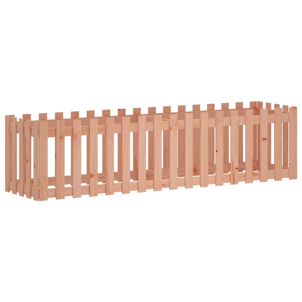vidaXL Garden Raised Bed with Fence Design 200x50x50 cm Solid Wood Douglas 2